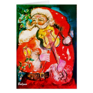 PÈRE NOËL JOUER VIOLIN Musique Noël Salutations