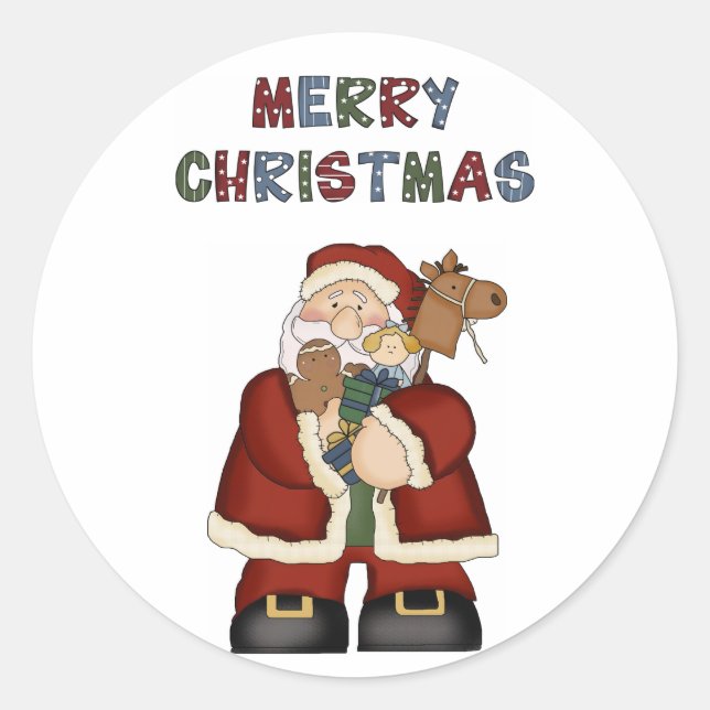 Père Noël Joyeux jouets de Noël Stickers amusants (Devant)