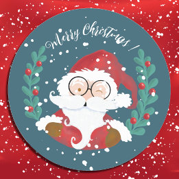 Père Noël | Joyeux Stickers Bleus de Noël