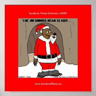 Père Noël L'Ours Noël Drôle Poster