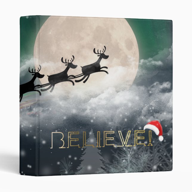 Père Noël Midnight Ride Classeur de Noël (Devant/Côté)