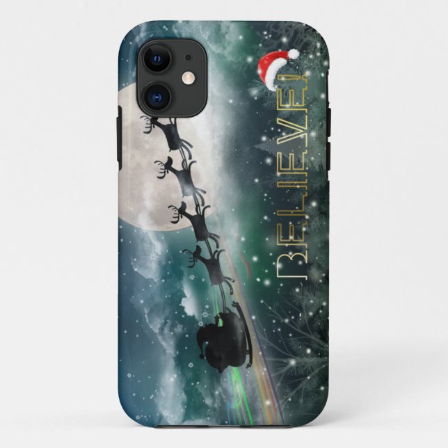 Père Noël Midnight Ride Noël iPhone 5/5S Coques (Dos)