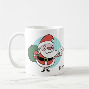 Père Noël & Mme Claus tasses de texte personnalisé