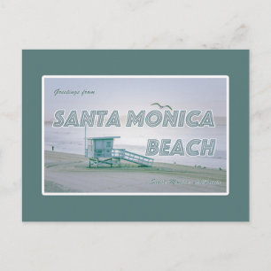 père Noël Monica Beach, Californie Carte postale
