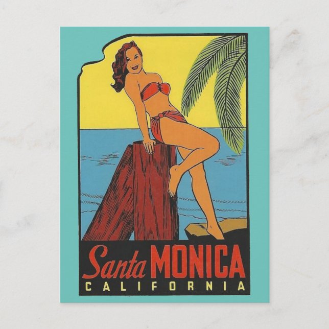 Père Noël Monica, Californie - Carte postale (Devant)