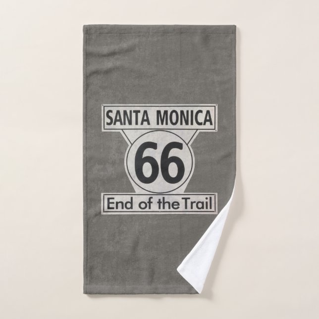 Père Noël Monica Fin de la Route 66 (Serviette à main)