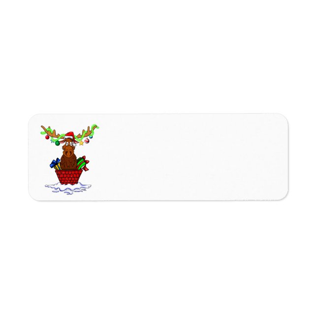 Père Noël Moose Christmas Retourner l'adresse Étiq (Devant)