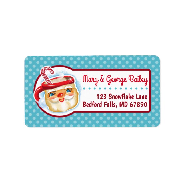 Père Noël Mug Étiquettes de adresse de la carte de (Devant)