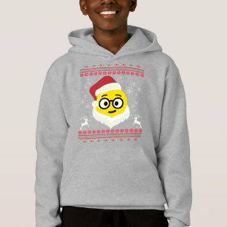 Père Noël Nerd yeux sourire Emoji mauvais Noël