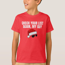 Père Noël Nice Liste Enfants Drôle T-shirt Noël