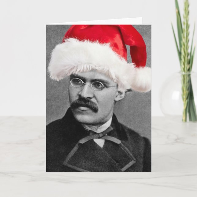 Père Noël Nietzsche drôle de carte de Noël athée (Devant)