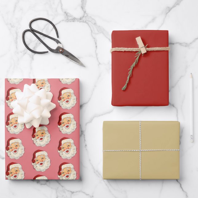 Père Noël No. 6 Feuilles de papier à envelopper (Recto)
