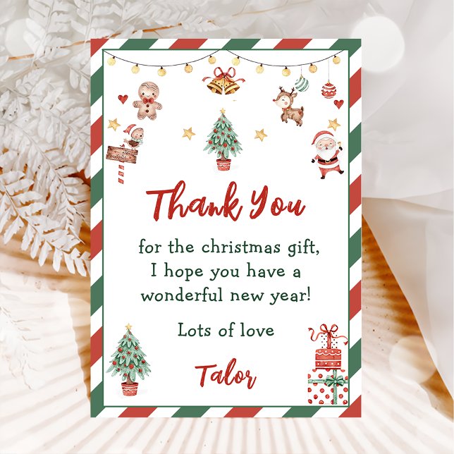 Père Noël Noël Anniversaire Carte de remerciements (Créateur téléchargé)