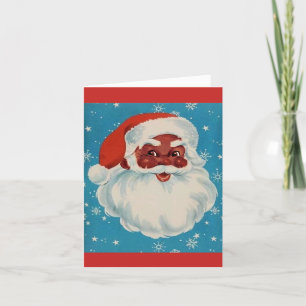 PÈRE NOËL NOIR Carte de Noël de style vintage