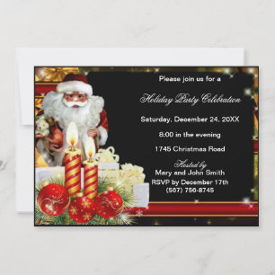 Père Noël Ornements Bougies Noël Invitation