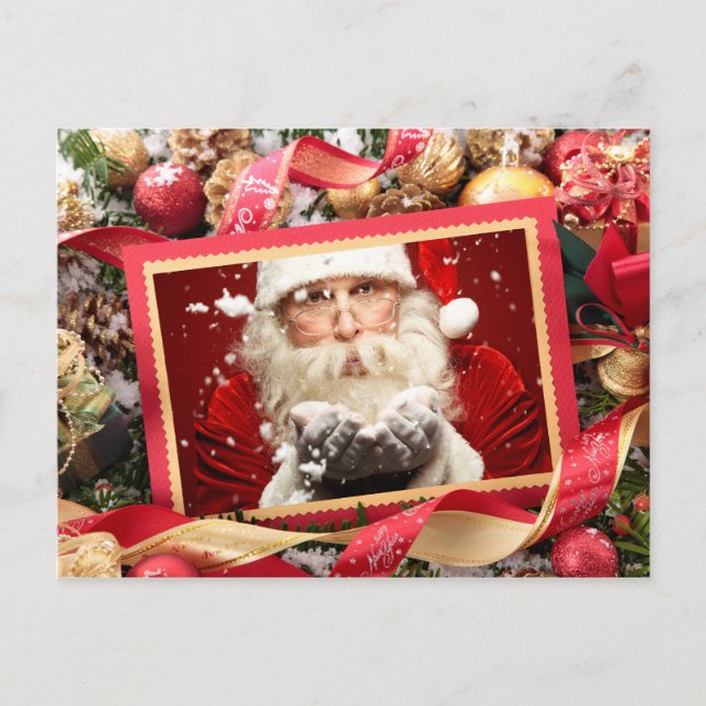 Père Noël ou votre photo carte de Noël personnalis (Devant)