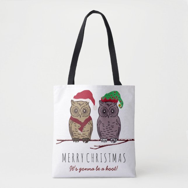 Père Noël Owl et Elf Owl Sac fourre-tout (Devant)