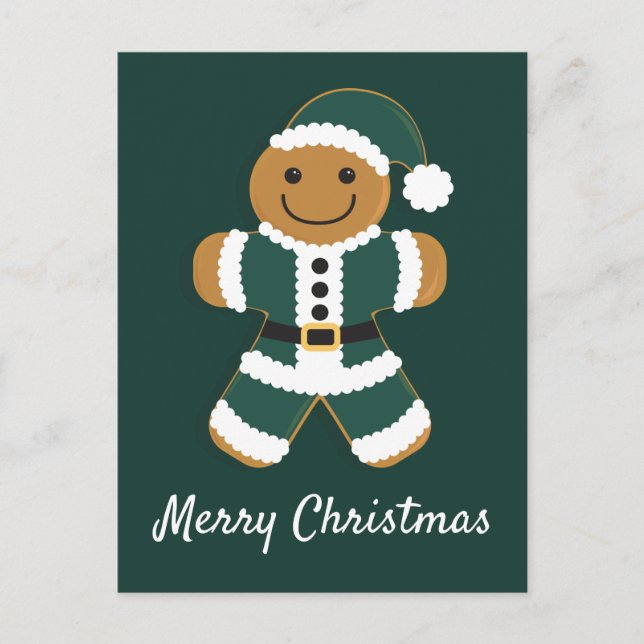 Père Noël Pain d'épices vert | Carte postale (Devant)