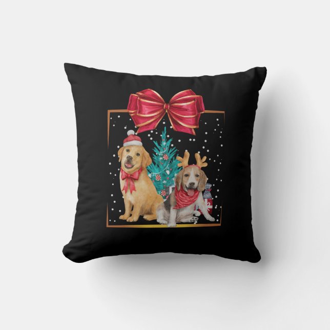 Père Noël patws boîte de Noël - Coussin (Recto)