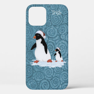 Père Noël Penguins iPhone 12 Coque