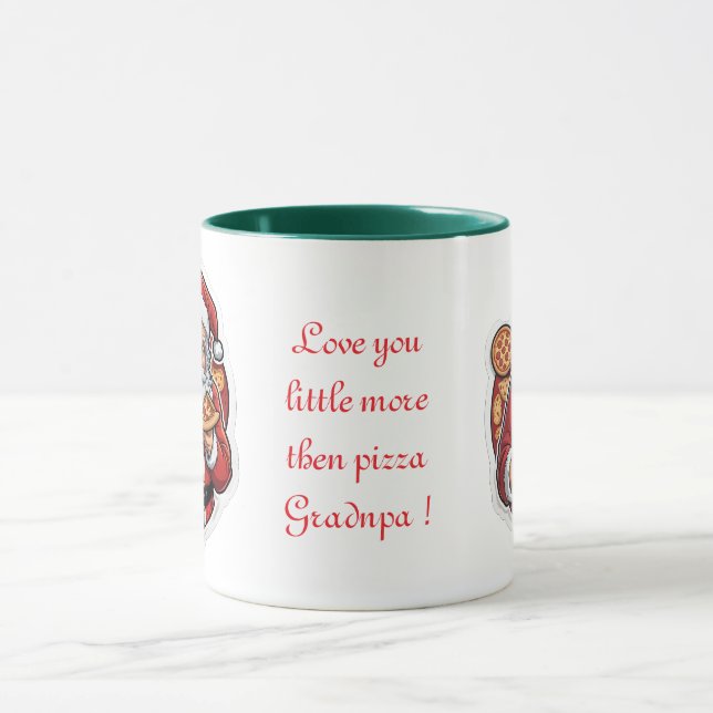 Père Noël Pizza Party Christmas Mug modifiable (Centre)