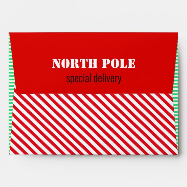 Père Noël Pôle Nord Enveloppe de Noël 2 (Dos (Haut rabat))