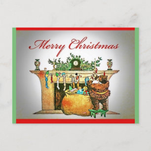 Père Noël rare habillé tout en Brown carte postale