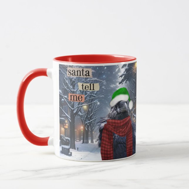 Père Noël Raven amusant café de Noël tasse (Gauche)