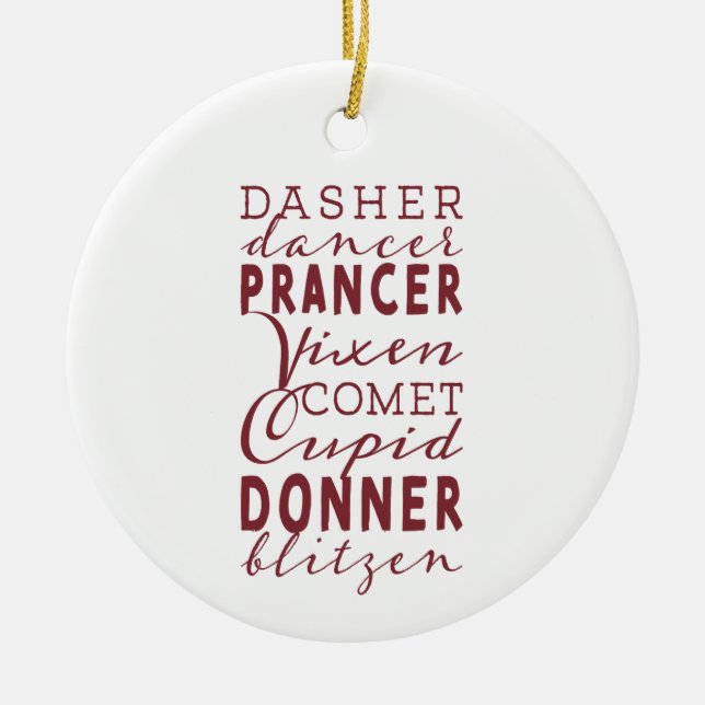 Père Noël Reindeer Ornement de Noël (Devant)