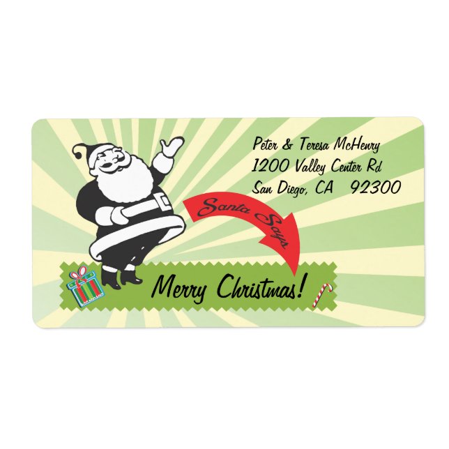 Père Noël rétro avec soleil vert (Devant)