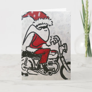 Père Noël Ride Une Carte De Vacances De Porc