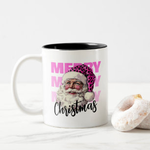 Père Noël rose de Noël avec tasse de café Casquett