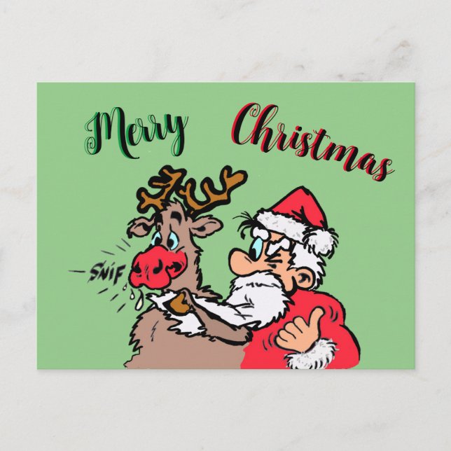 Père Noël & Rudolph Joyeux croûte de Noël. Carte p (Devant)
