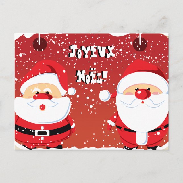 Père Noël Santa Claus cartes postales Holiday Postcard (Front)