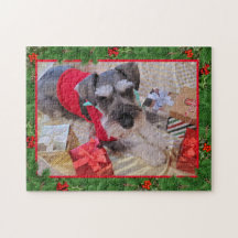 père Noël Schnauzer Jigsaw Puzzle
