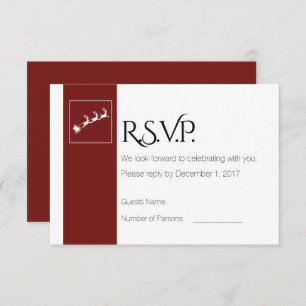 Père Noël Sleigh Noël Mariage Carte RSVP