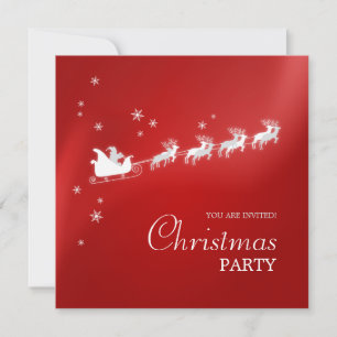 Père Noël Sleigh Reindeer invitation à la fête de