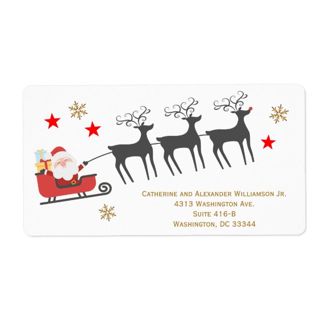 Père Noël Sleigh Reindeer Rudolph Noël neige grand (Devant)