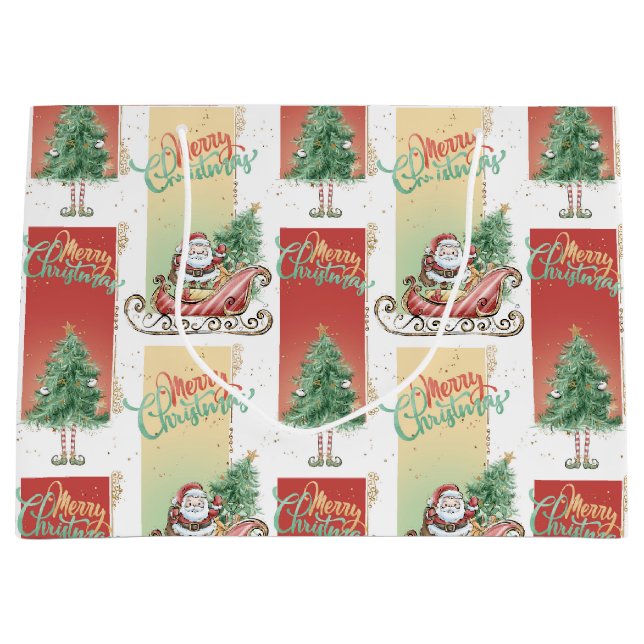 Père Noël Sleigh Sac cadeau Arbre de Noël (Devant)