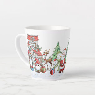 Père Noël Snowman Reindeer Christmas Latte Mug