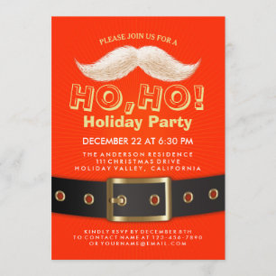 Père Noël Suit Noël Ho, Ho, Invitation de fête de
