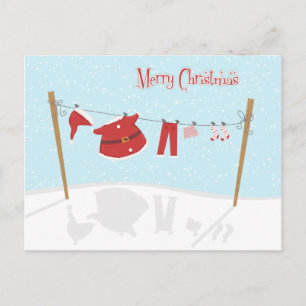 Père Noël Suit sur la carte postale de Noël