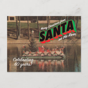 Père Noël sur la rivière Carte postale 3