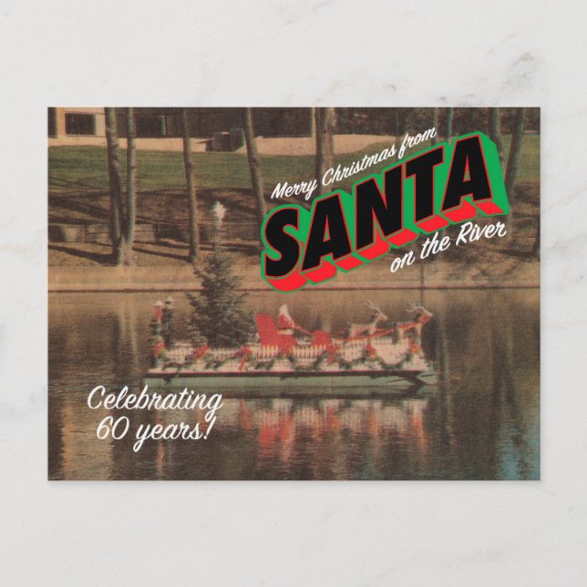 Père Noël sur la rivière Carte postale 3 (Devant)