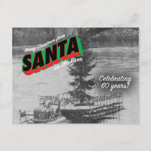 Père Noël sur la rivière Carte postale 4