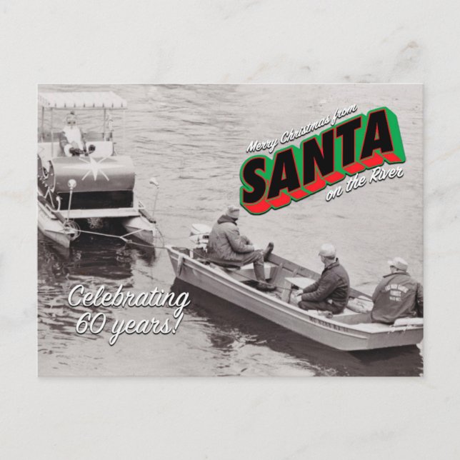 Père Noël sur la rivière Carte postale 6 (Devant)