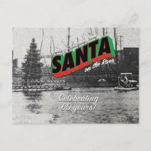 Père Noël sur la rivière Carte postale 7