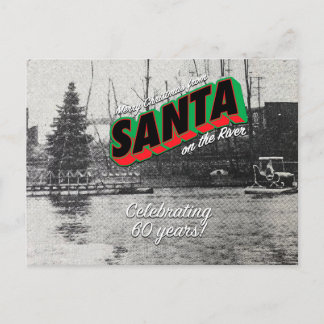 Père Noël sur la rivière Carte postale 7