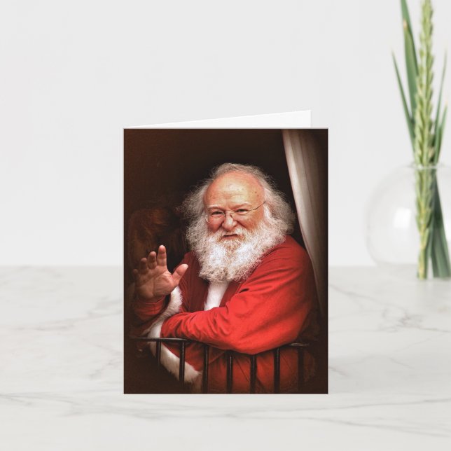 Père Noël sur les cartes de Noël du train (Devant)