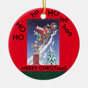 Père Noël sur un ornement de cercle de Noël de